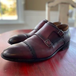 Curatore, monk strap, men’s shoe, size 9.5, genuine italian leather, burgundy